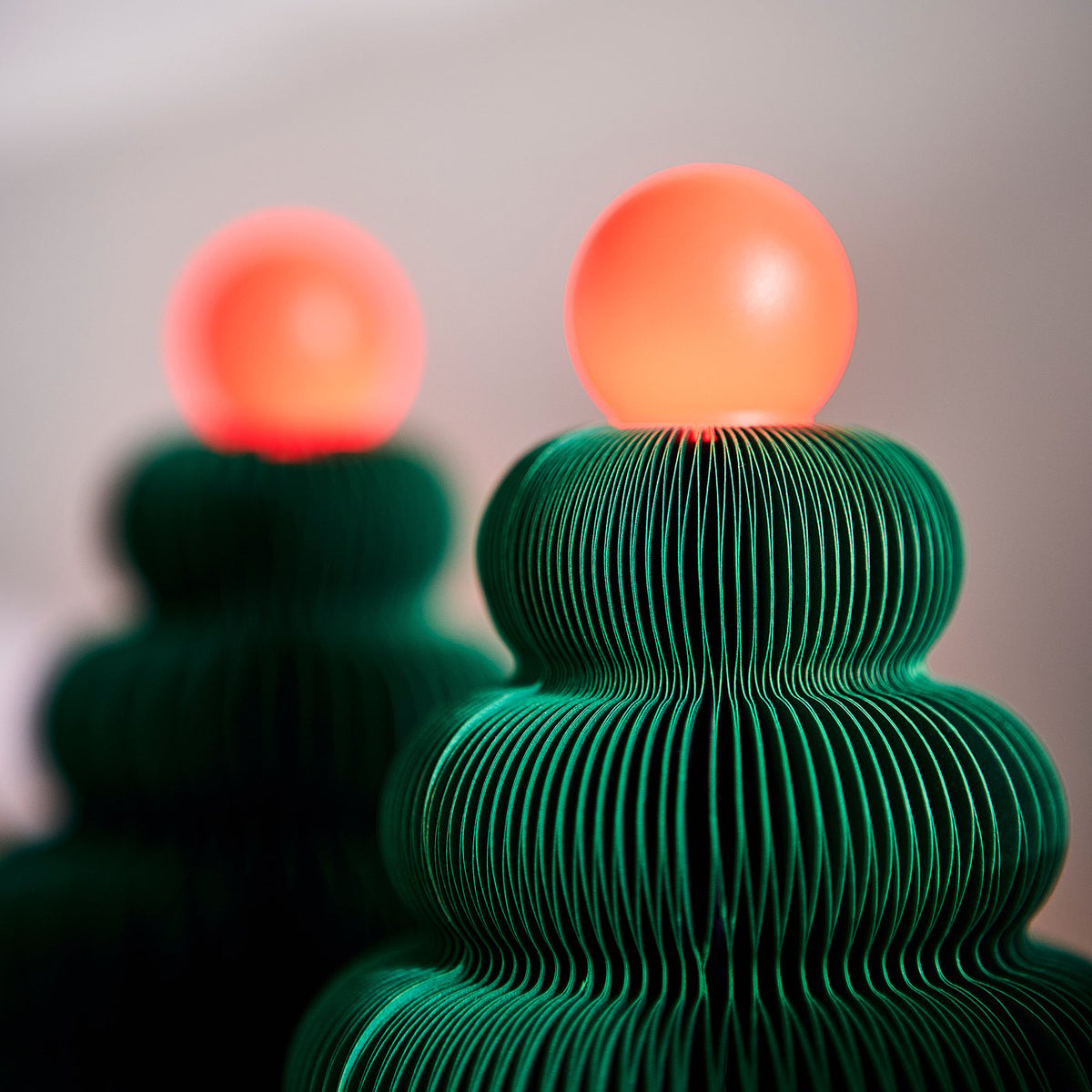 STRÅLA LED table decoration, battery-operated/tree green, 95 mmx130 mm cm