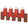 STRÅLA LED table decoration, battery-operated/wooden block red, 270 mmx135 mm cm