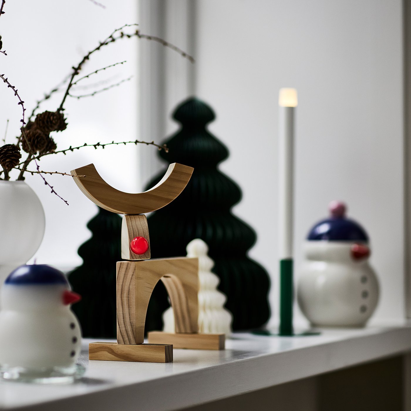 STRÅLA LED table decoration, battery-operated/reindeer, 243 mmx238 mm cm