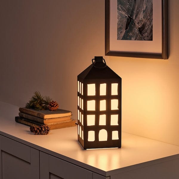 Ikea STRÅLA - LED table decoration, home/black metal,34 cm