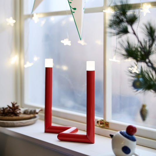 STRÅLA LED table decoration, red, 24x28 cm