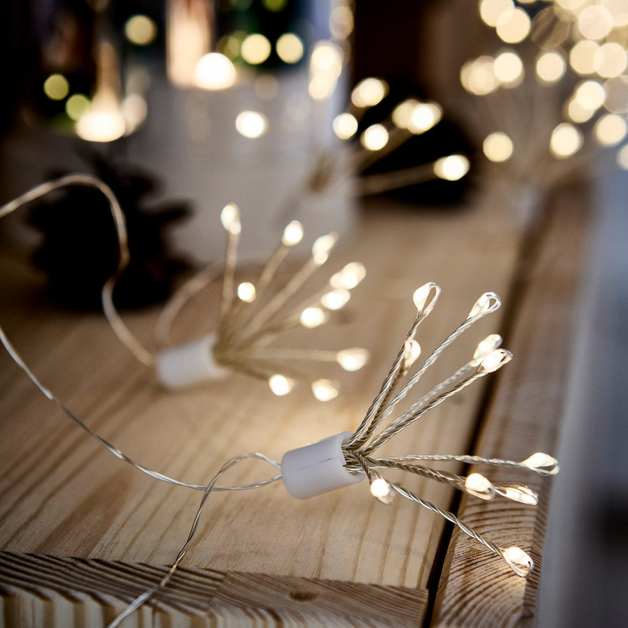 STRÅLA LED lighting chain with 10 lights, sparkler/battery-operated