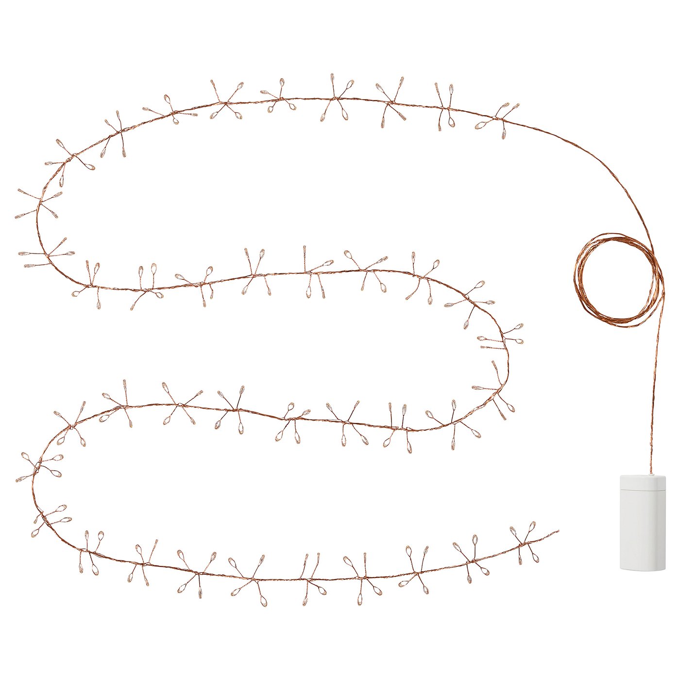STRÅLA LED lighting chain with 160 lights, battery-operated mini/copper-colour