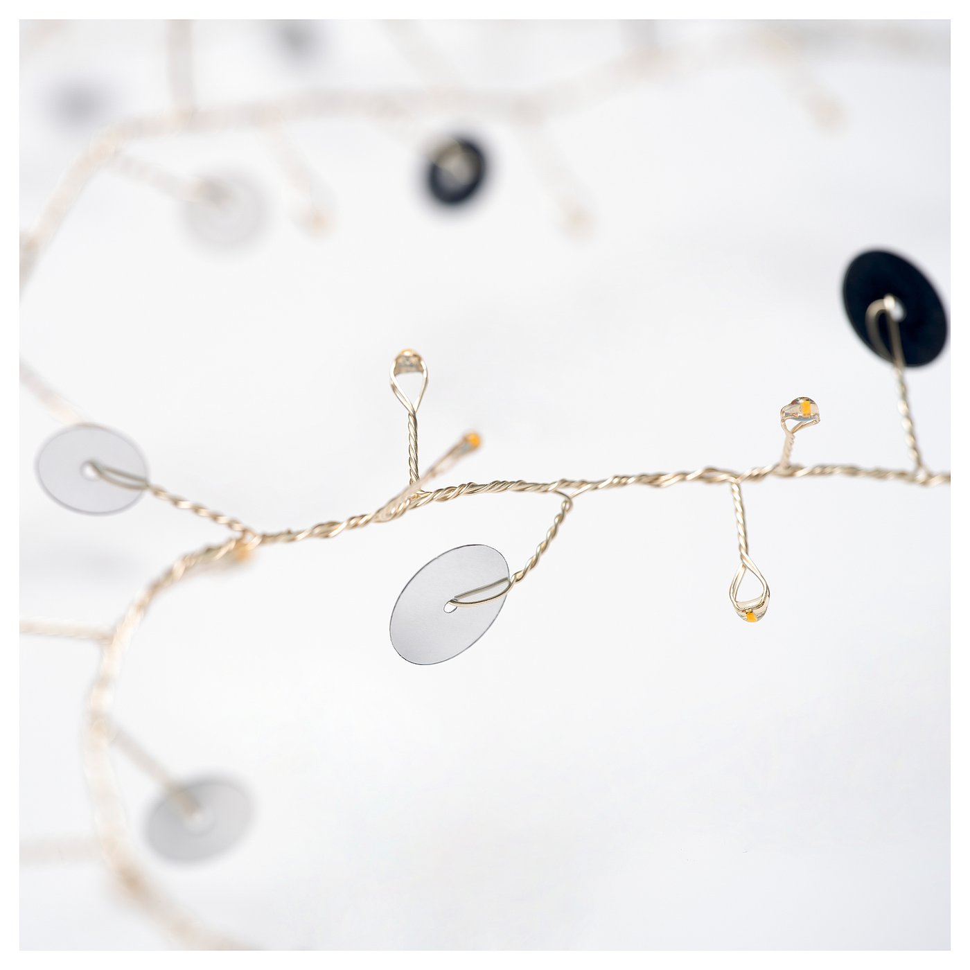 STRÅLA LED lighting chain with 80 lights, battery-operated dots/silver-colour