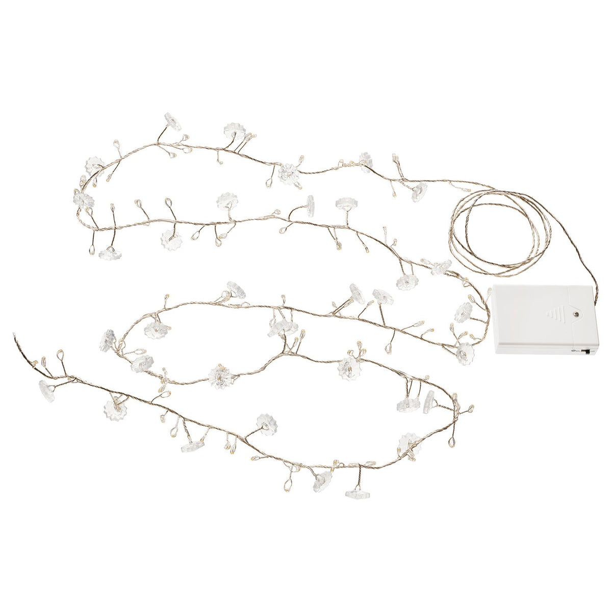 STRÅLA LED lighting chain, battery-operated flower