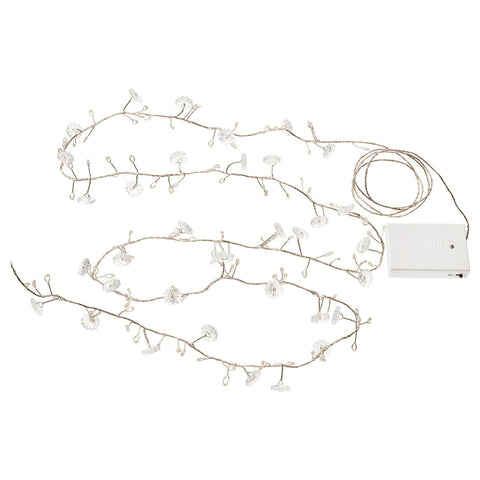 STRÅLA LED lighting chain, battery-operated flower