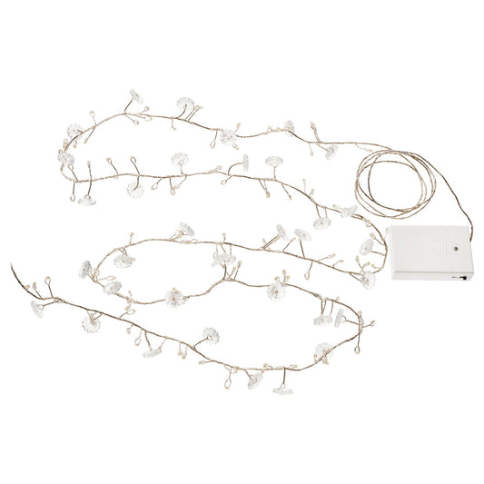 STRÅLA LED lighting chain, battery-operated flower