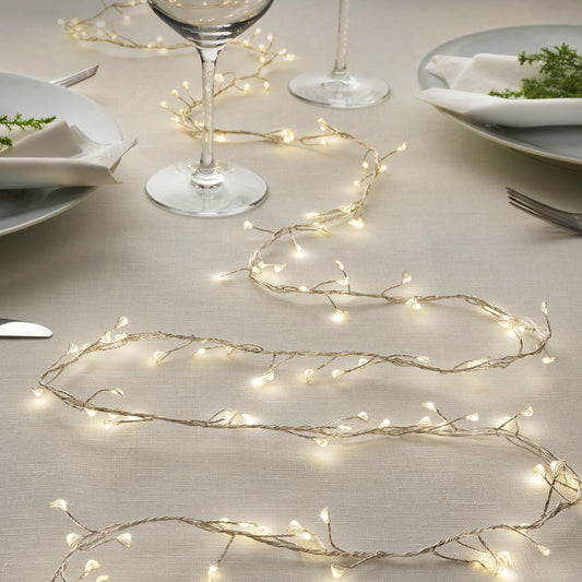 STRÅLA LED lighting chain, battery-operated micro