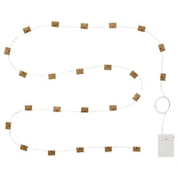 STRÅLA LED lighting chain, envelope battery-operated/red, 2.80 m