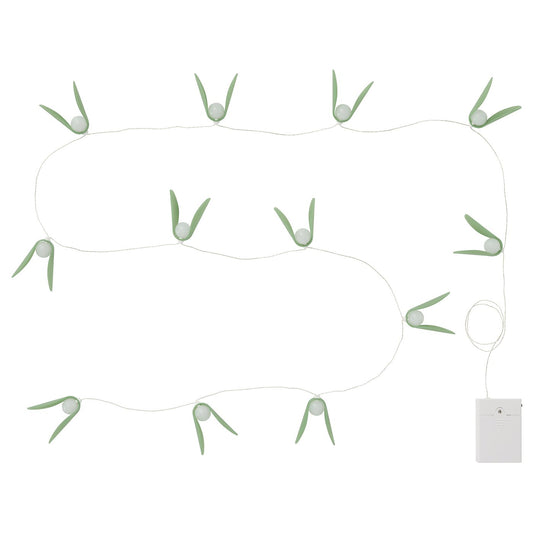 STRÅLA LED lighting chain, mistletoe battery-operated/green, 2.80 m