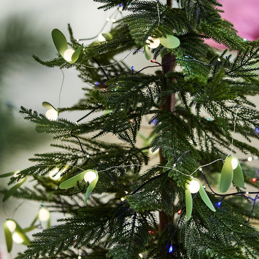 STRÅLA LED lighting chain, mistletoe battery-operated/green, 2.80 m