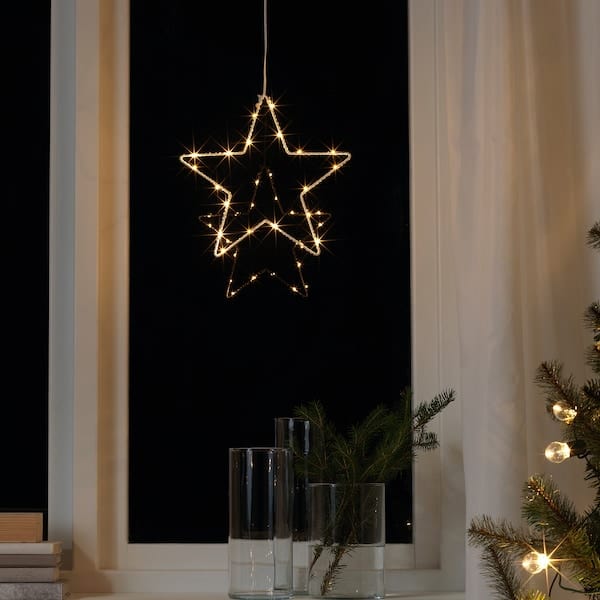 Ikea STRÅLA - LED pendant lamp, battery-operated/star-shaped, 27 cm