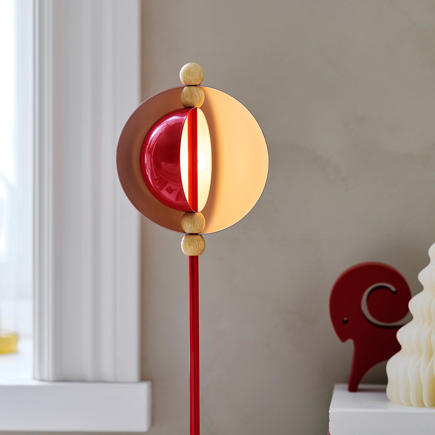 STRÅLA LED decorative table lamp, metal battery-operated/red, 11 cm