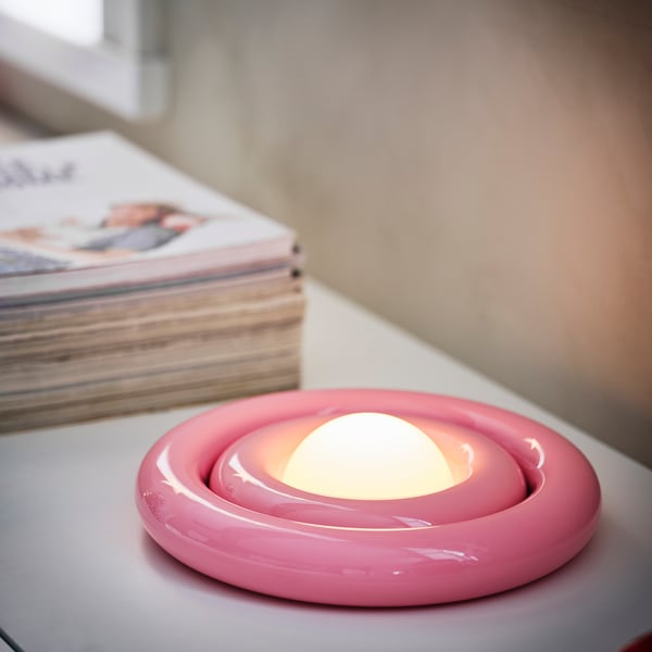 STRÅLA decorative LED table lamp, plastic/a batteries pink - IKEA United Kingdom Decorative LED table lamp, plastic/a batteries pink