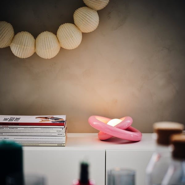 STRÅLA decorative LED table lamp, plastic/a batteries pink - IKEA United Kingdom Decorative LED table lamp, plastic/a batteries pink
