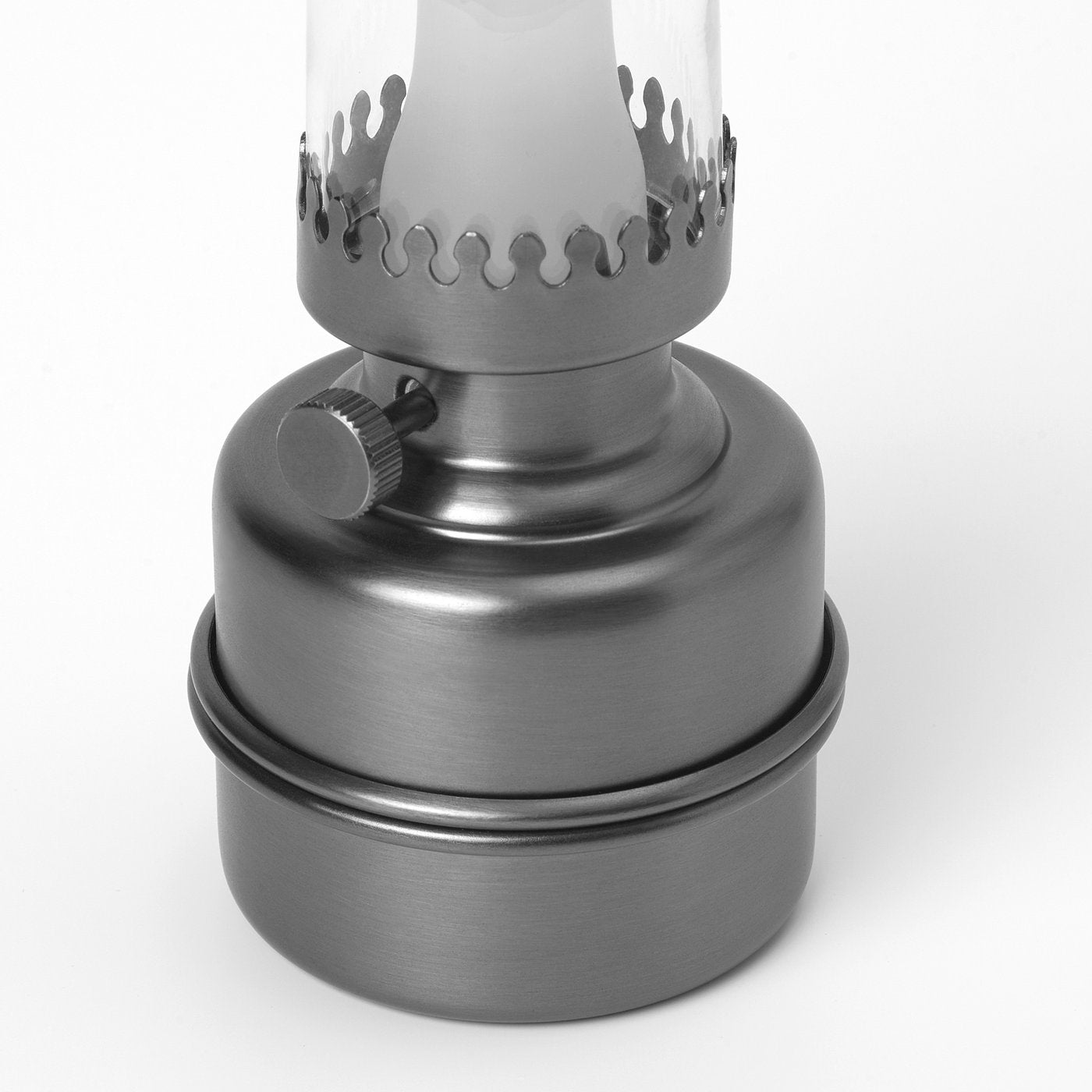 STRÅLA LED decorative table lamp, glass battery-operated/dark grey, 6 cm