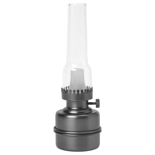 STRÅLA LED decorative table lamp, glass battery-operated/dark grey, 6 cm