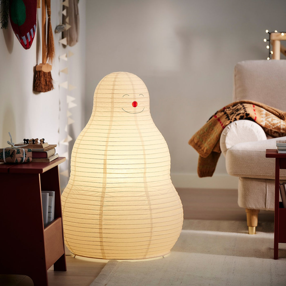 STRÅLA floor lamp, snowman
