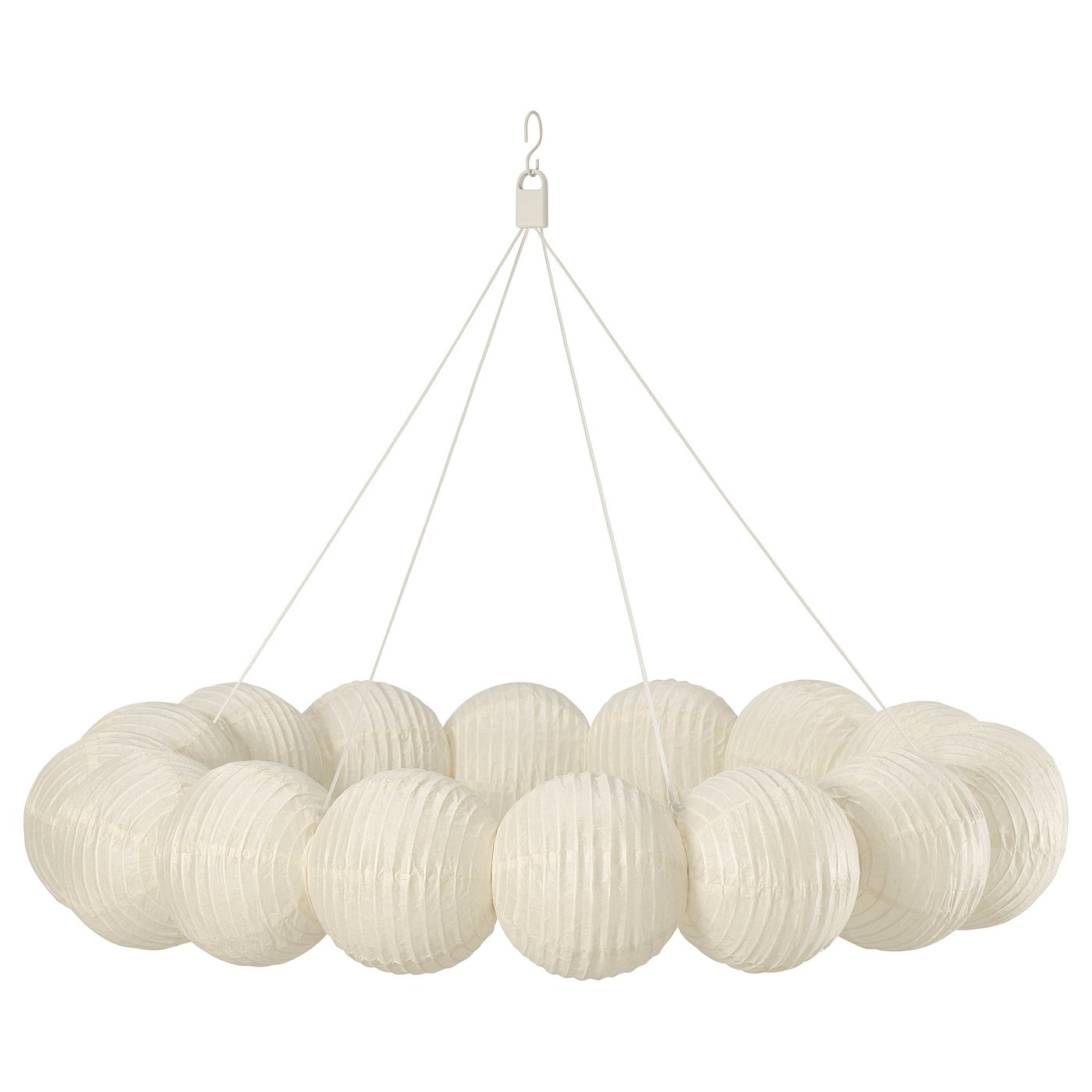 STRÅLA LED decorative pendant lamp, ball circle/white, 66 cm