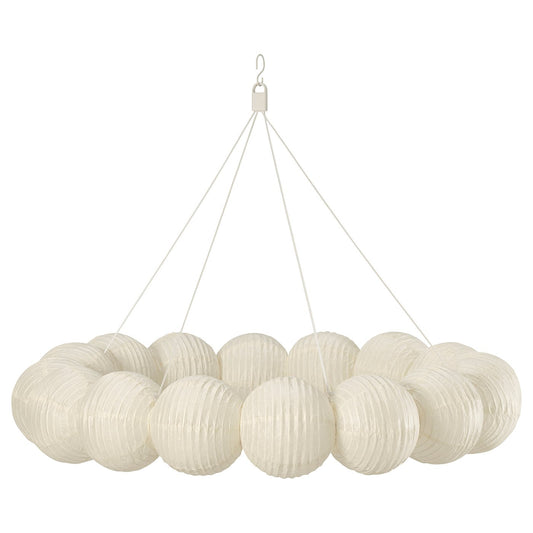 STRÅLA LED decorative pendant lamp, ball circle/white, 66 cm