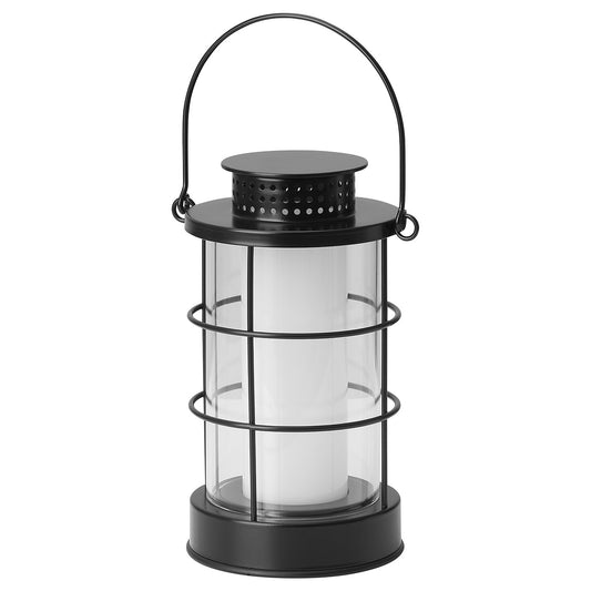 STRÅLA LED lantern, outdoor/battery-operated black, 11 cm