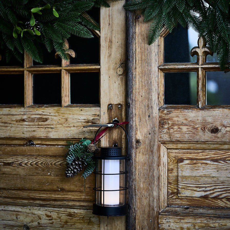STRÅLA LED lantern, outdoor/battery-operated black, 11 cm