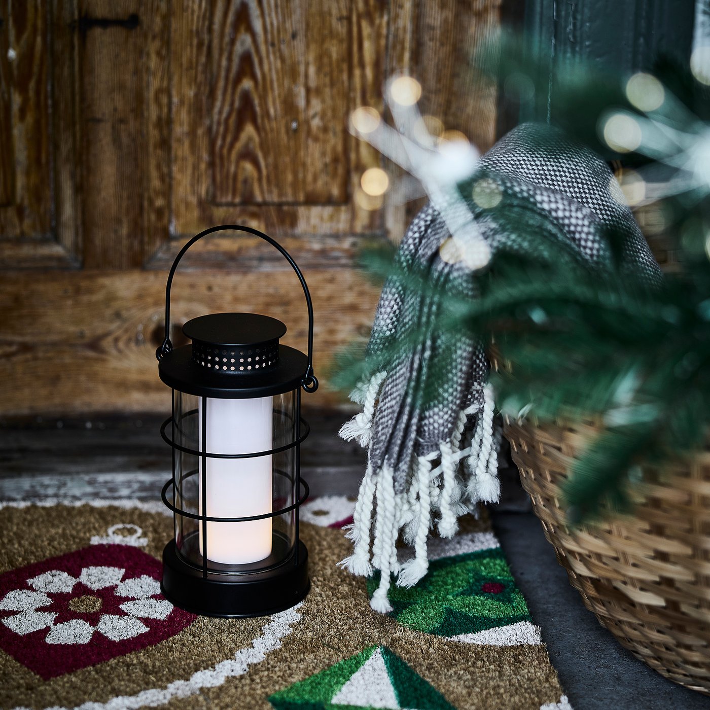 STRÅLA LED lantern, outdoor/battery-operated black, 11 cm