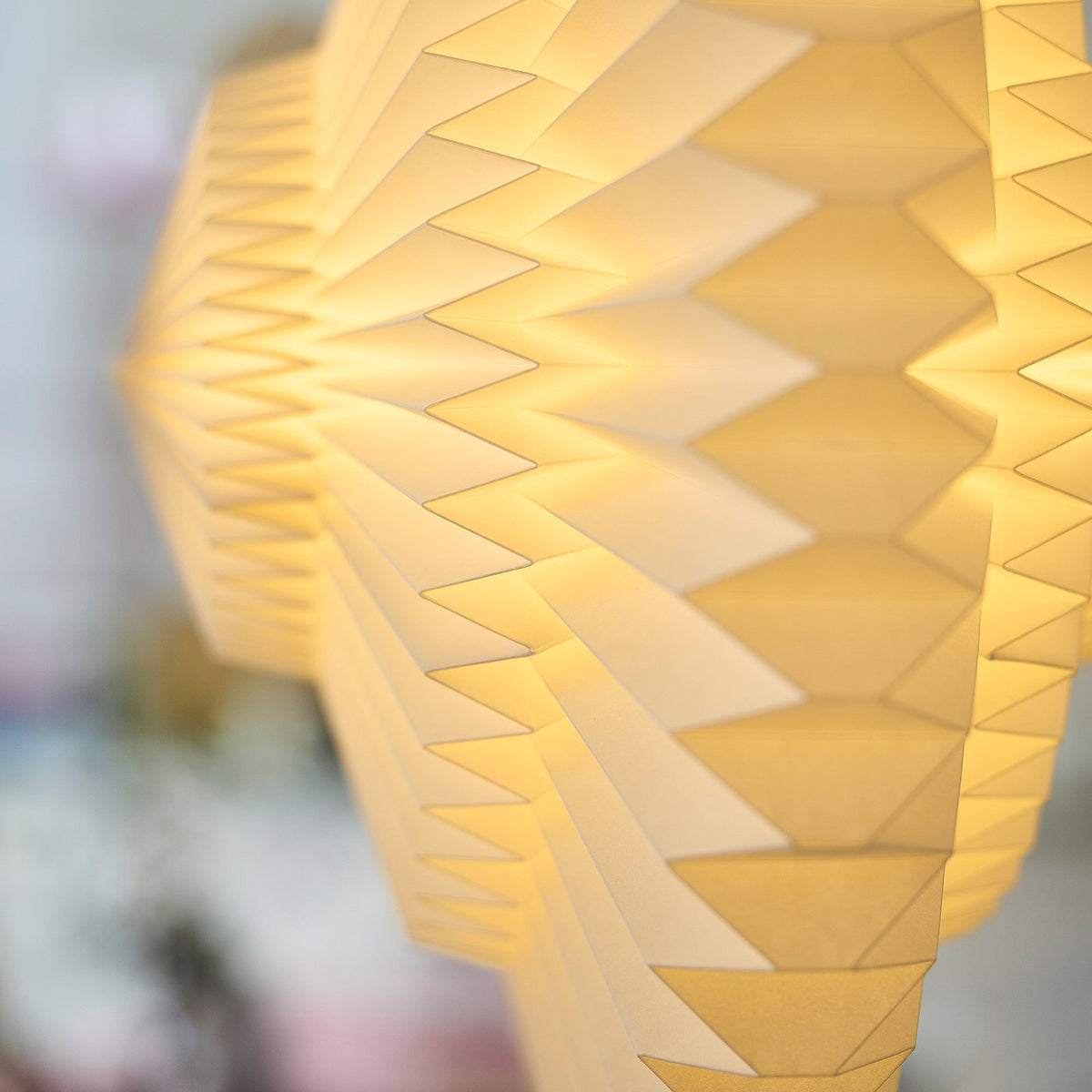 STRÅLA lamp shade, paper pleated/star white, 55 cm