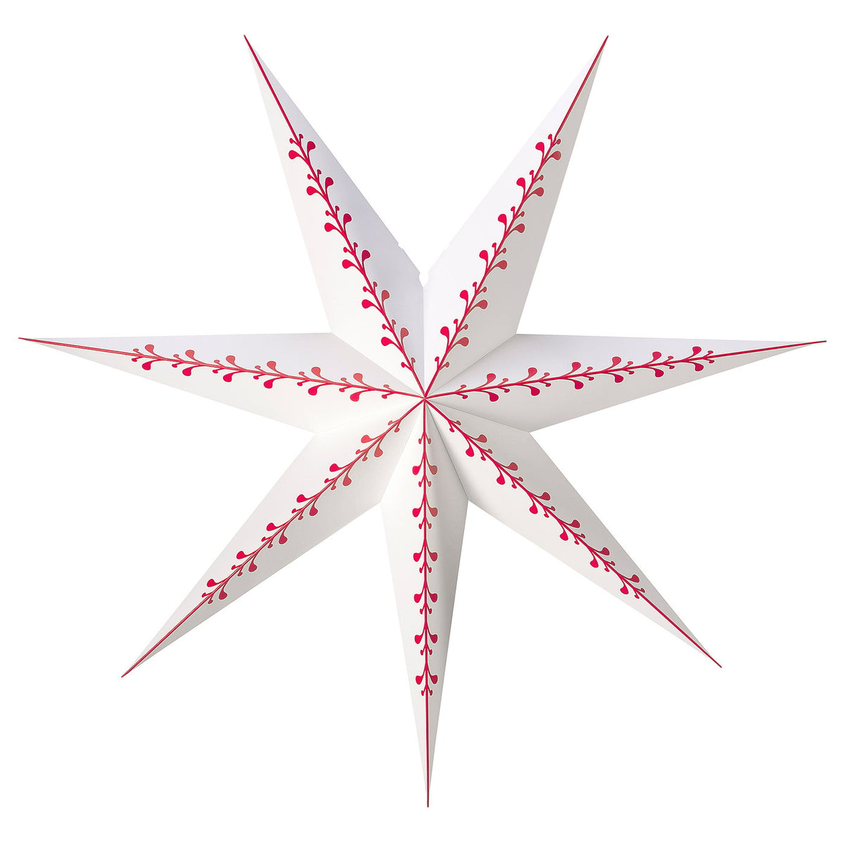 STRÅLA lamp shade, paper star/white red, 90 cm