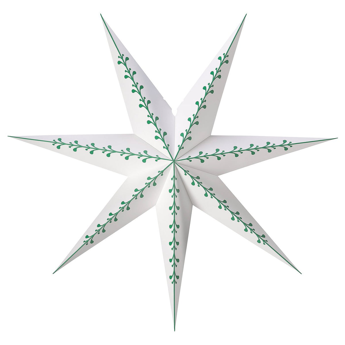 STRÅLA lamp shade, paper star/white green, 90 cm