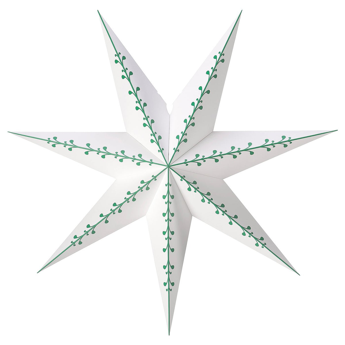 STRÅLA lamp shade, paper star/white green, 70 cm