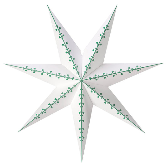 STRÅLA lamp shade, paper star/white green, 70 cm