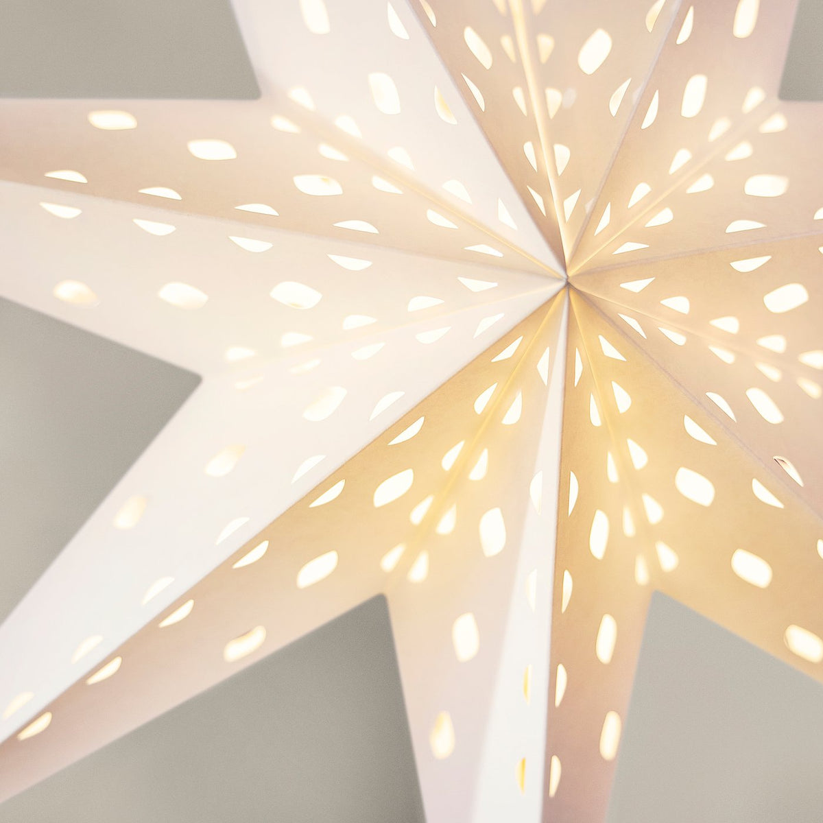 STRÅLA lamp shade, paper star/with hole pattern white, 70 cm