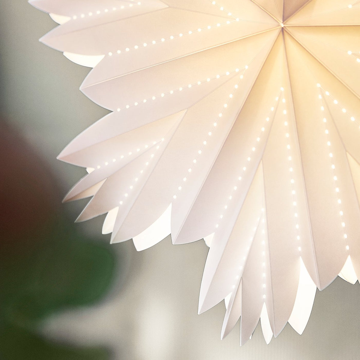 STRÅLA lamp shade, paper petal star/white, 55 cm
