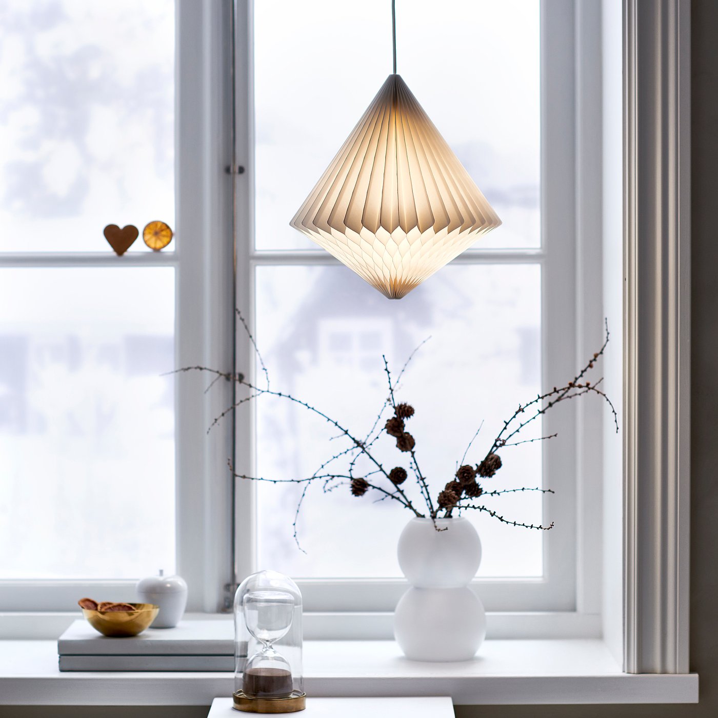 STRÅLA lamp shade, diamond-shaped white, 32 cm
