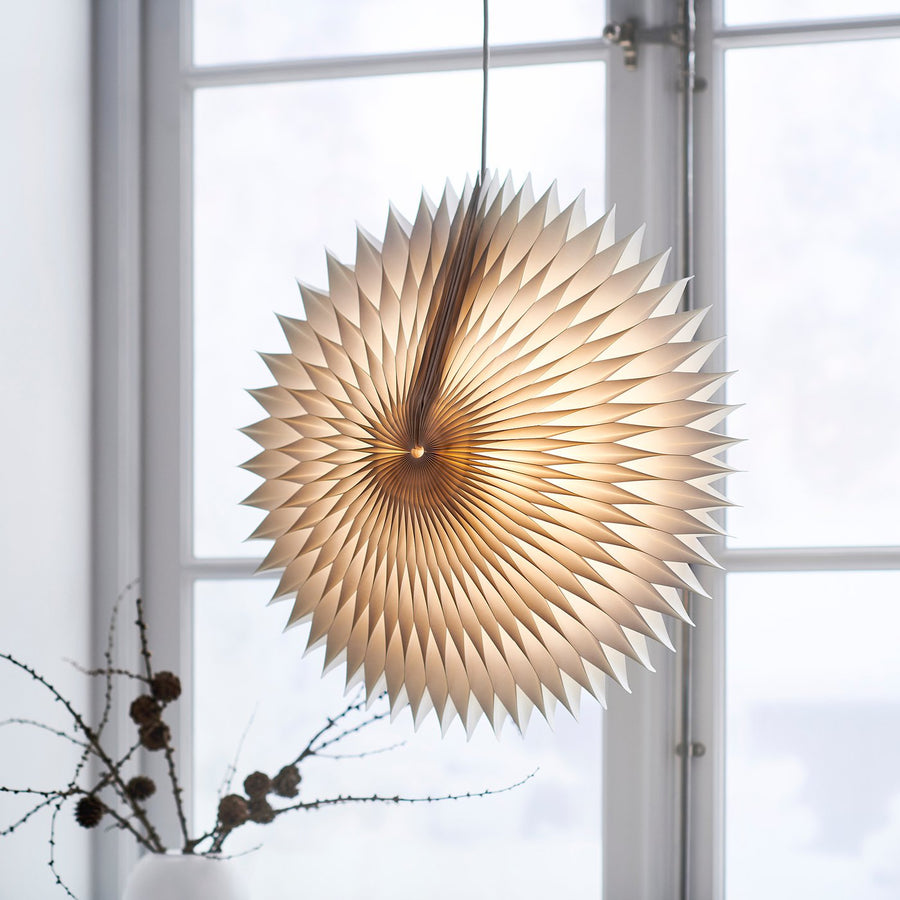 STRÅLA lamp shade, 3D-shapes white, 52 cm