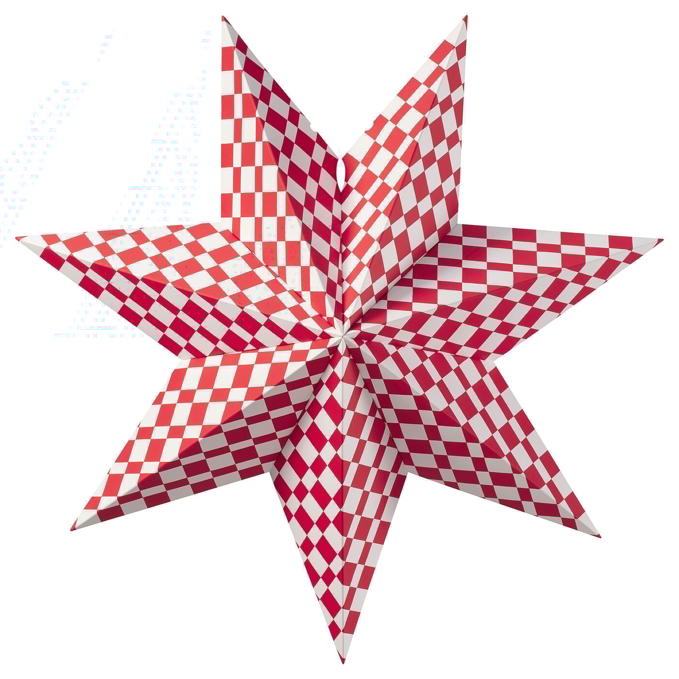 STRÅLA lamp shade, red/white, 48 cm
