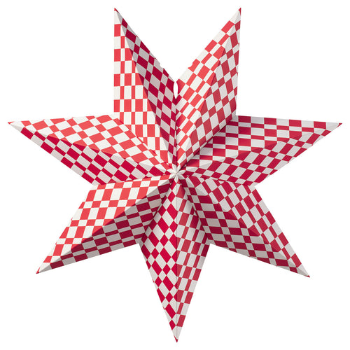 STRÅLA lamp shade, red/white, 48 cm