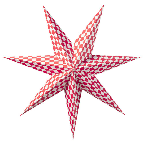 STRÅLA lamp shade, red/white, 70 cm