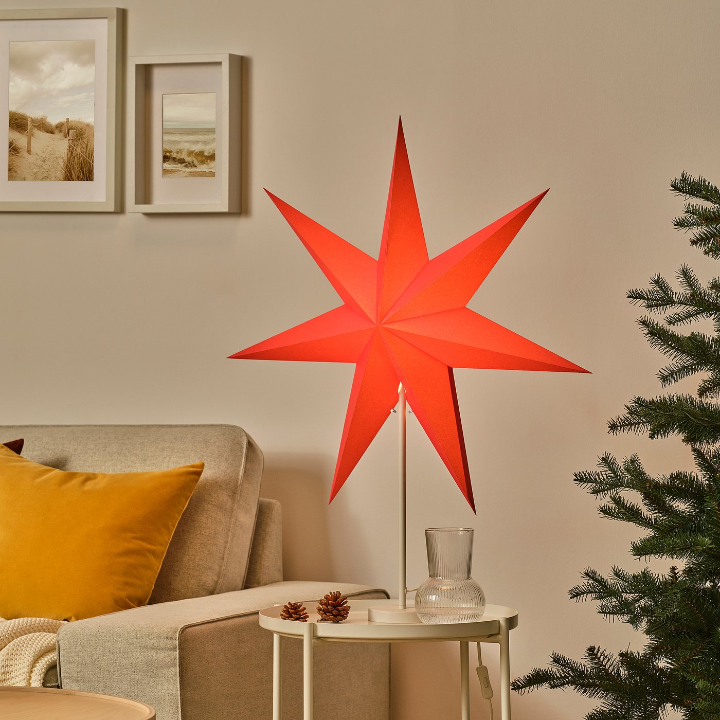 STRÅLA lamp shade, red, 70 cm