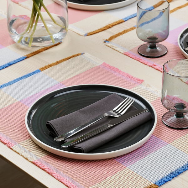 STRANDFLOKA place mat, Pattern/multicolour, 45x35 cm