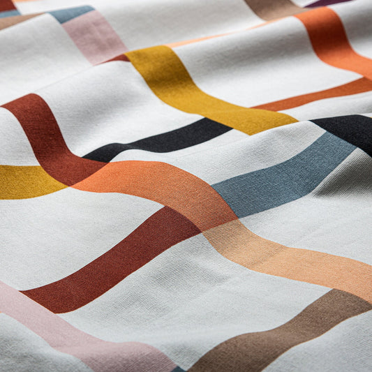 STRANDKÄMPAR pre-cut fabric, multicolour check pattern, 150x300 cm