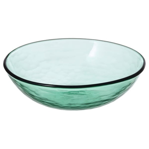 STRANDKRABBA bowl, glass/green, 15 cm