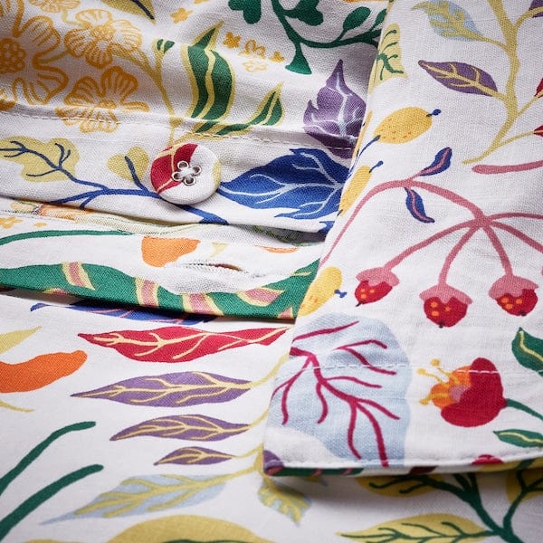 Ikea STRANDLUMMER - Duvet cover and 2 pillowcases, multicolour/floral pattern, 240x220/50x80 cm
