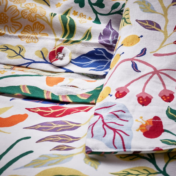 STRANDLUMMER duvet cover and pillowcase, multicolour/floral pattern, 150x200/50x80 cm