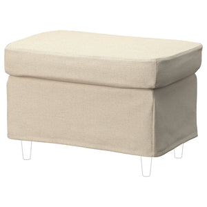 STRANDMON slipcover for footstool, Naggen beige