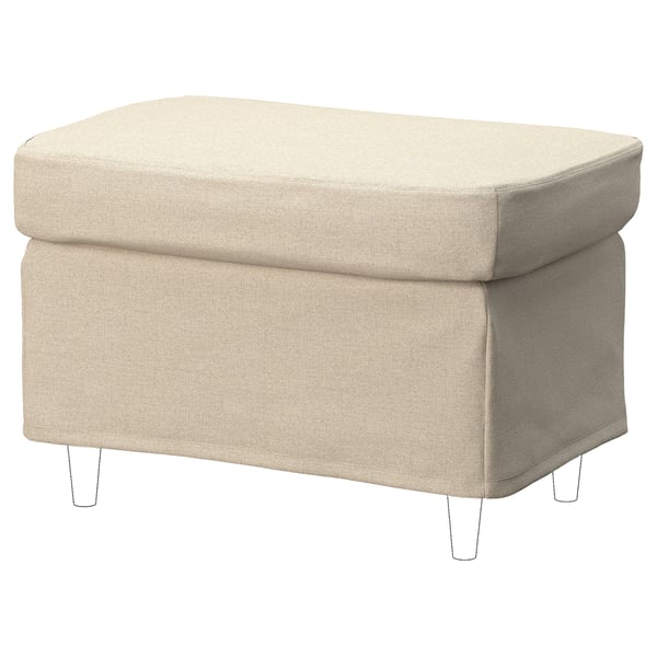 STRANDMON slipcover for footstool, Naggen beige