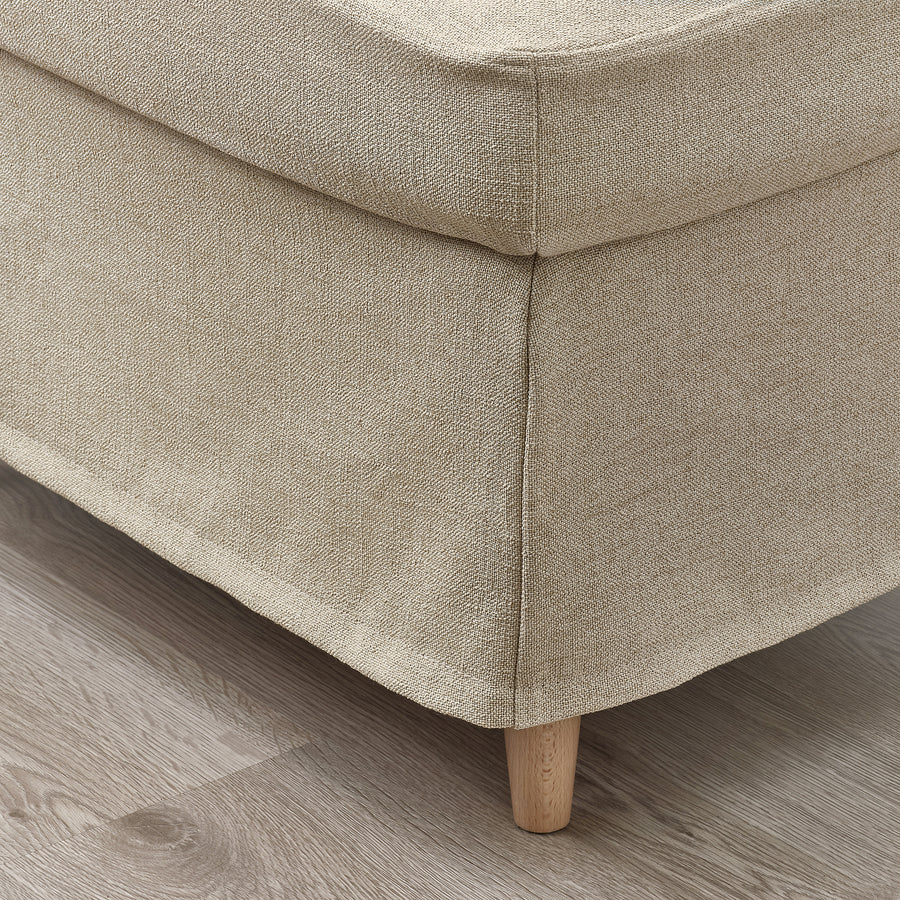 STRANDMON slipcover for footstool, Naggen beige