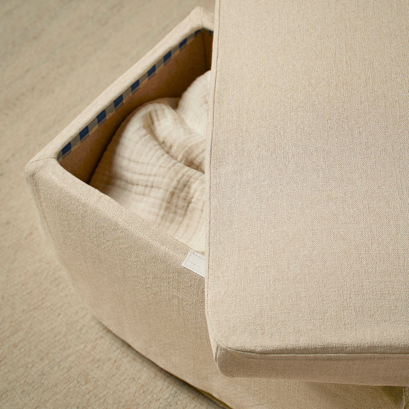 STRANDMON slipcover for footstool, Naggen grey-green