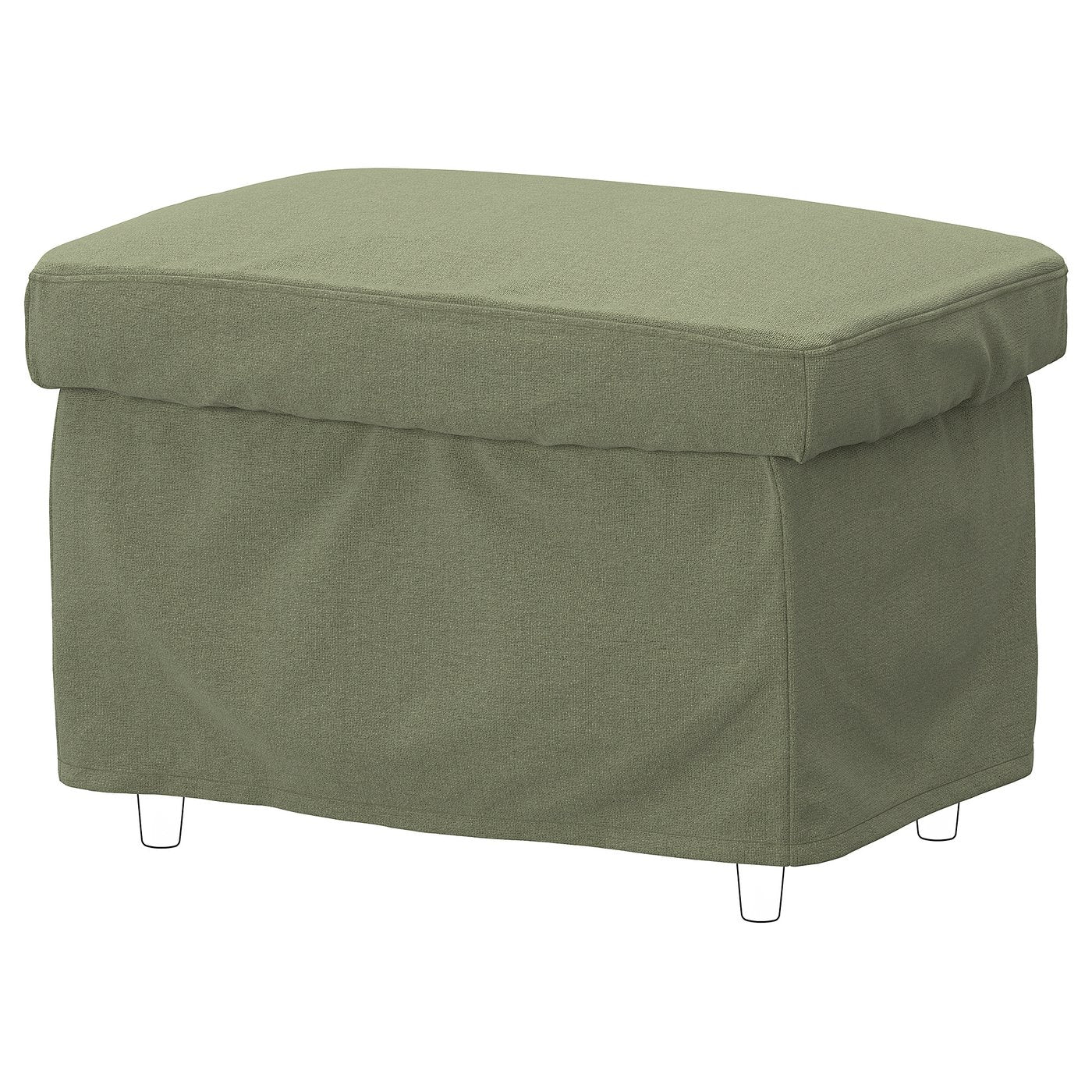 STRANDMON slipcover for footstool, Naggen grey-green